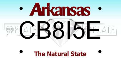 CB8I5E Arkansas License Plate