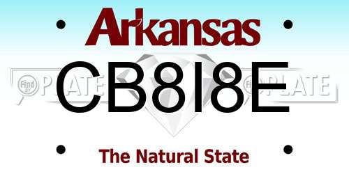 CB8I8E Arkansas License Plate
