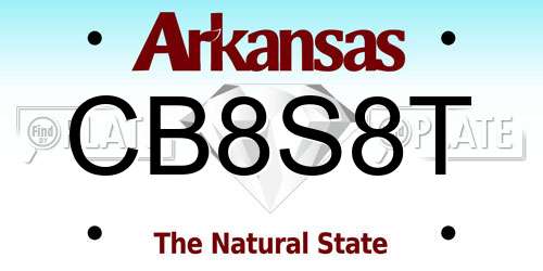 CB8S8T Arkansas License Plate