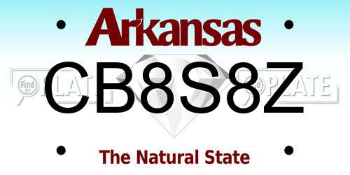 CB8S8Z Arkansas License Plate