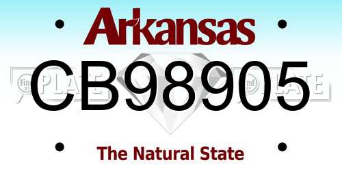 CB98905 Arkansas License Plate