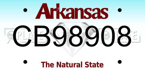 CB98908 Arkansas License Plate