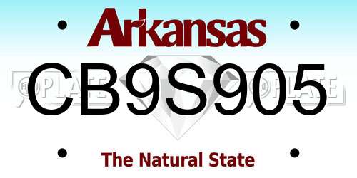 CB9S905 Arkansas License Plate