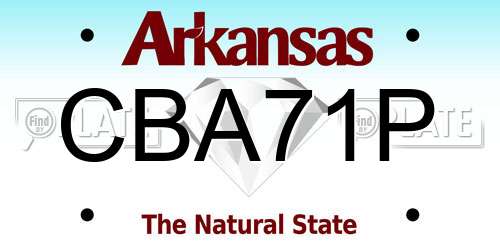 CBA71P Arkansas License Plate