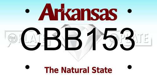 CBB153 Arkansas License Plate