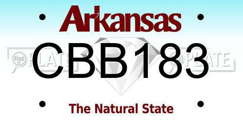 CBB183 Arkansas License Plate