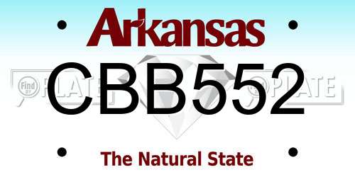 CBB552 Arkansas License Plate