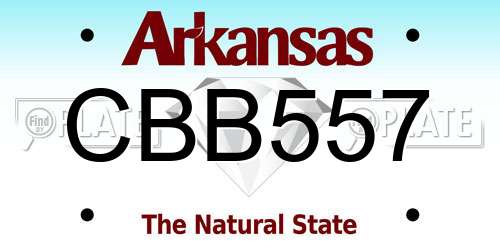 CBB557 Arkansas License Plate
