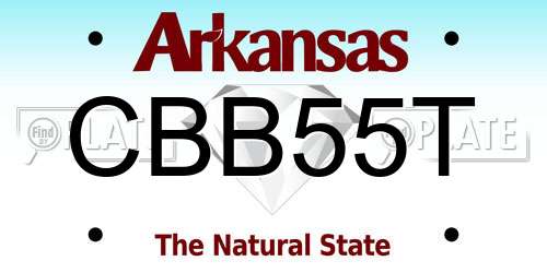 CBB55T Arkansas License Plate