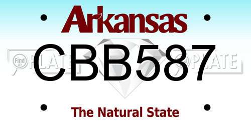 CBB587 Arkansas License Plate