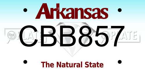 CBB857 Arkansas License Plate