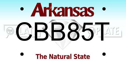 CBB85T Arkansas License Plate