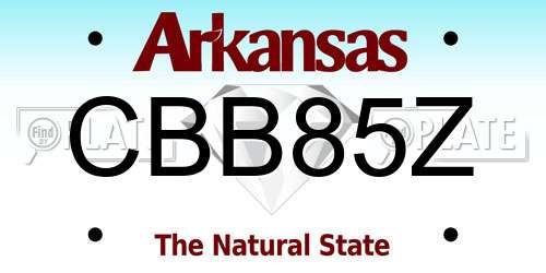 CBB85Z Arkansas License Plate