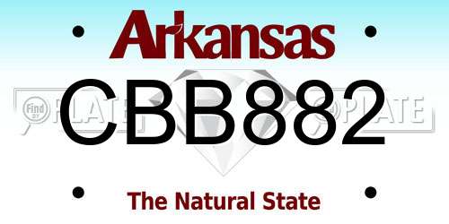 CBB882 Arkansas License Plate