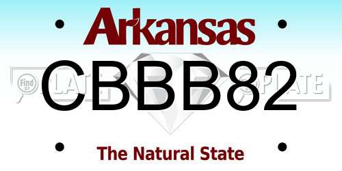 CBBB82 Arkansas License Plate