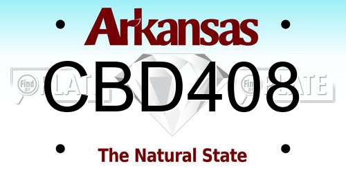 CBD408 Arkansas License Plate