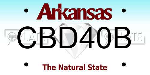 CBD40B Arkansas License Plate