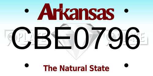 CBE0796 Arkansas License Plate