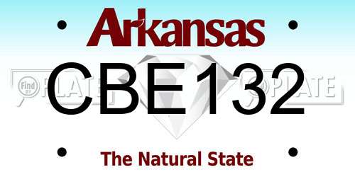 CBE132 Arkansas License Plate