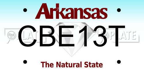 CBE13T Arkansas License Plate