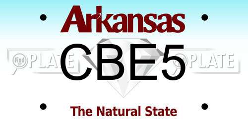 CBE5 Arkansas License Plate