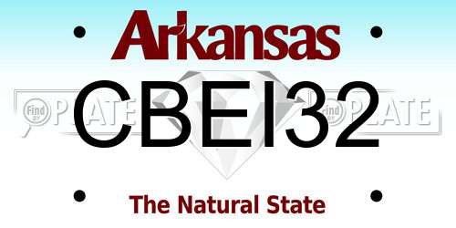CBEI32 Arkansas License Plate