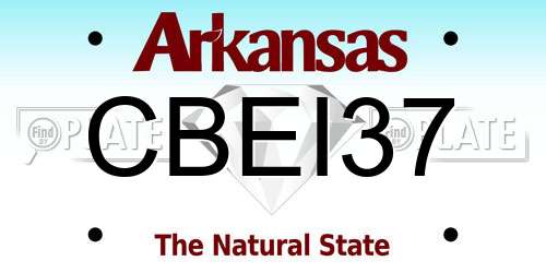 CBEI37 Arkansas License Plate