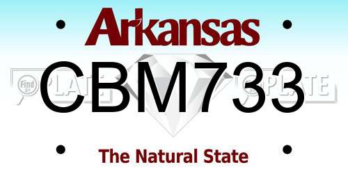 CBM733 Arkansas License Plate