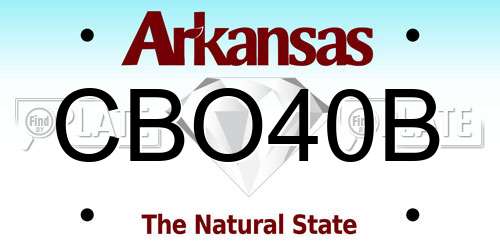 CBO40B Arkansas License Plate