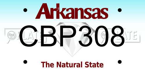 CBP308 Arkansas License Plate