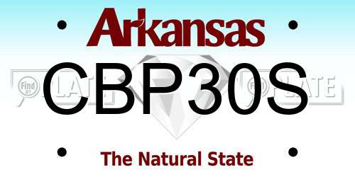CBP30S Arkansas License Plate