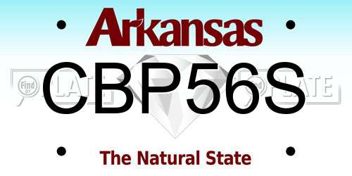 CBP56S Arkansas License Plate