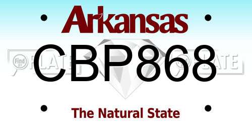 CBP868 Arkansas License Plate