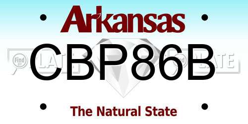 CBP86B Arkansas License Plate