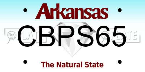 CBPS65 Arkansas License Plate