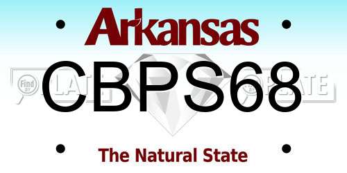 CBPS68 Arkansas License Plate