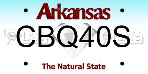 CBQ40S Arkansas License Plate
