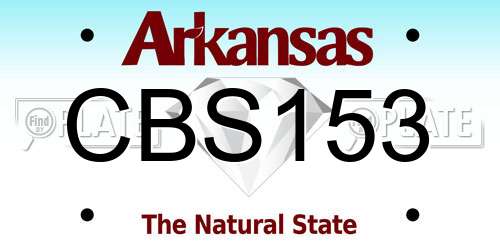 CBS153 Arkansas License Plate