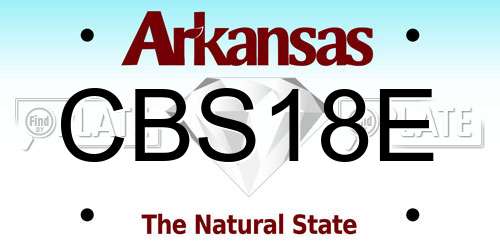 CBS18E Arkansas License Plate