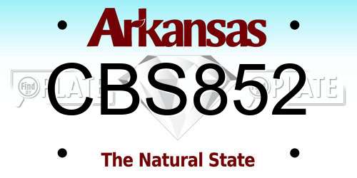 CBS852 Arkansas License Plate