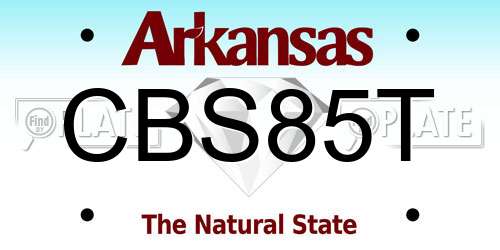 CBS85T Arkansas License Plate