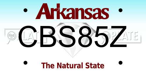 CBS85Z Arkansas License Plate