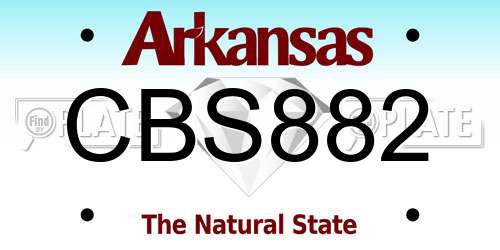 CBS882 Arkansas License Plate