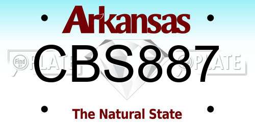 CBS887 Arkansas License Plate