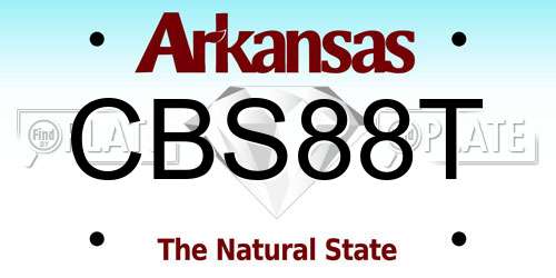 CBS88T Arkansas License Plate
