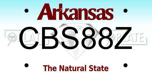 CBS88Z Arkansas License Plate