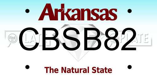 CBSB82 Arkansas License Plate
