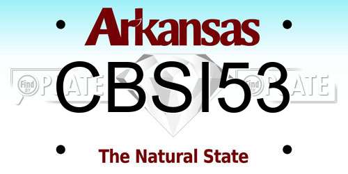 CBSI53 Arkansas License Plate
