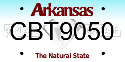 CBT9050 Arkansas License Plate
