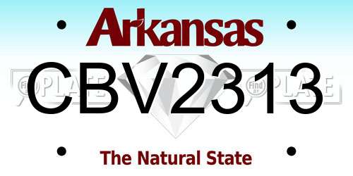 CBV2313 Arkansas License Plate